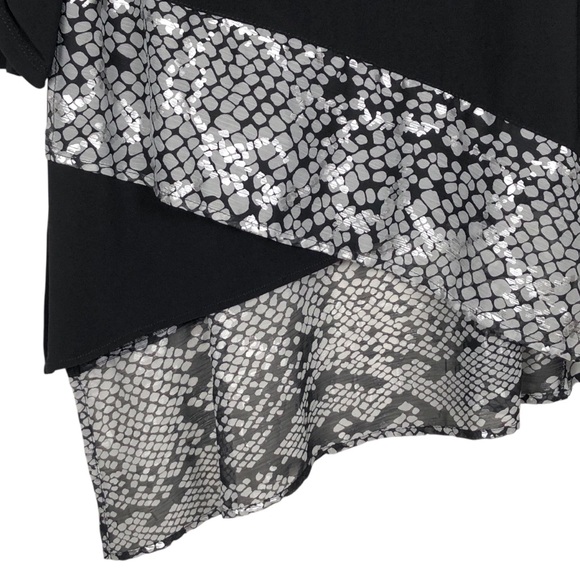 Joseph Ribkoff Black Knit Tunic Top Size 10 Asymmetrical - Picture 4 of 8